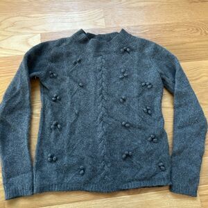 Joseph Cashmere Sweater Grey Women's One Size Fits All Cable Knit